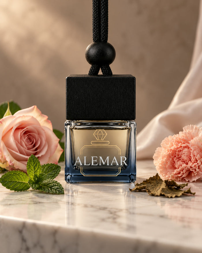 Alemar C020 floral hanging car diffuser 8ml scented with mint and rose