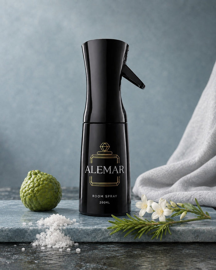 Alemar R005 aquatic room spray 200ml bottle scented with bergamot and marine notes