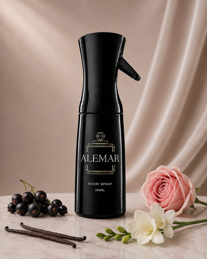 Alemar R012 floral room spray 200ml bottle scented with blackcurrant and vanilla