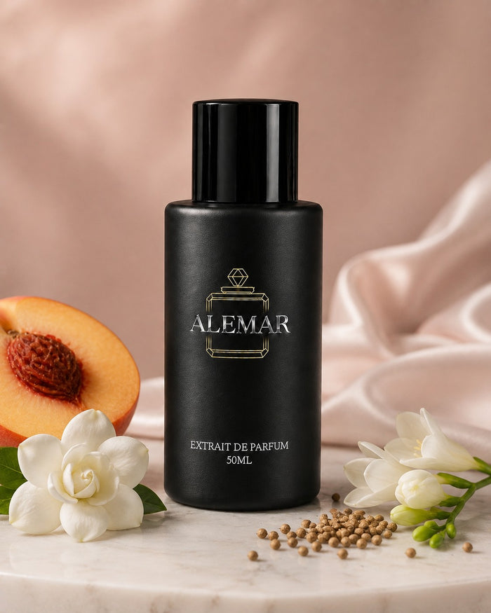 Alemar P017 floral extrait de parfum 50ml bottle scented with peach and gardenia