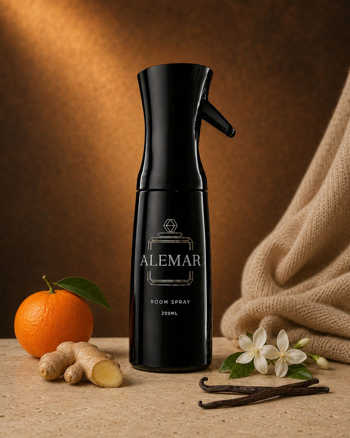 Alemar R019 gourmand room spray 200ml bottle scented with salted vanilla and jasmine