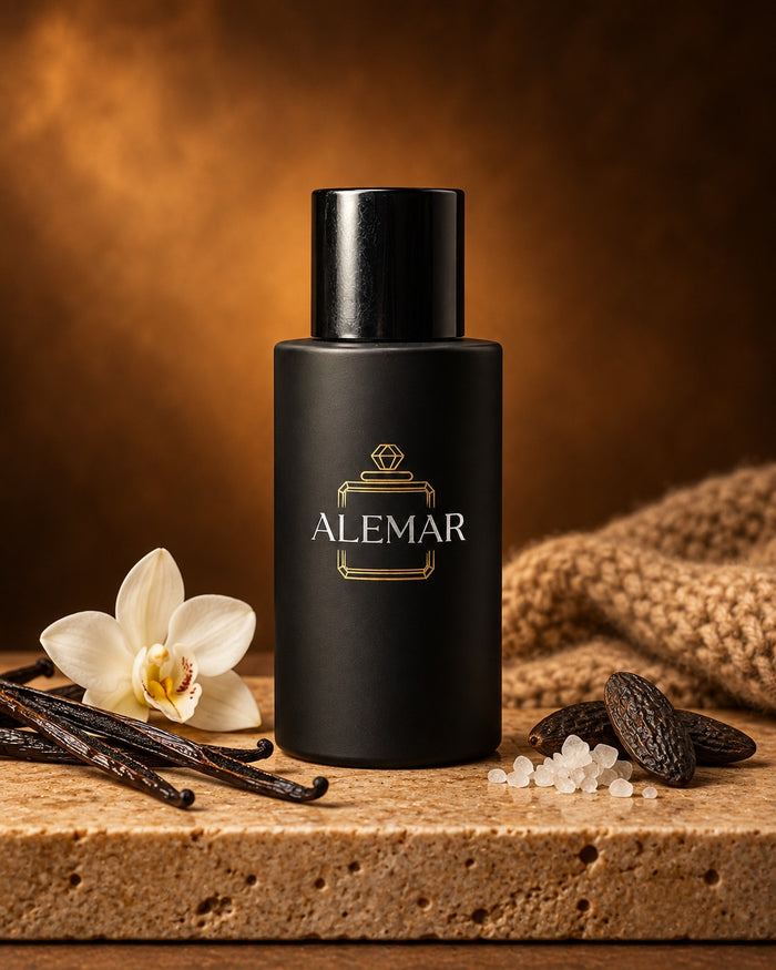 Alemar P029 gourmand extrait de parfum 50ml bottle scented with sea salt and vanilla