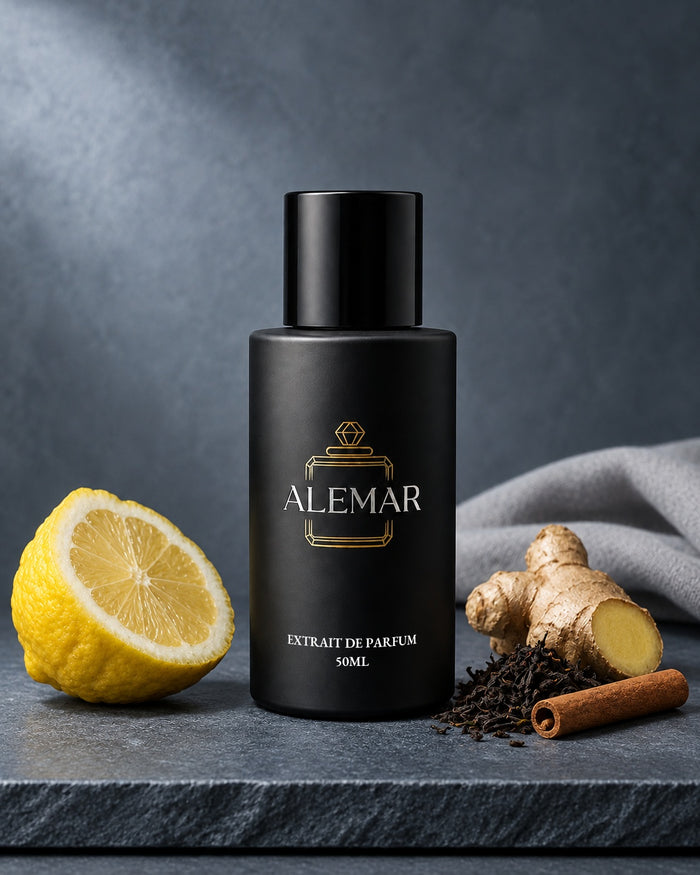 Alemar P033 fresh extrait de parfum 50ml bottle scented with citron and black tea