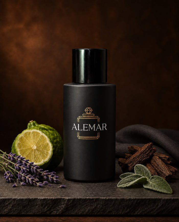 Alemar P039 woody extrait de parfum 50ml bottle scented with praline and oud