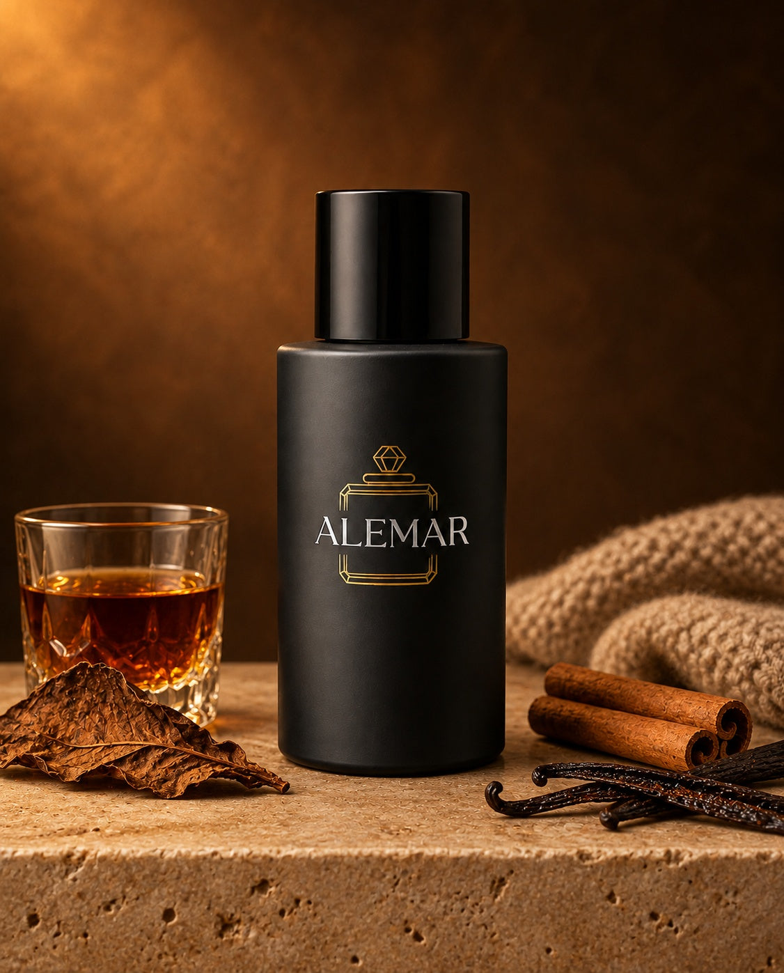 Alemar P040 gourmand extrait de parfum 50ml bottle scented with rum and tobacco