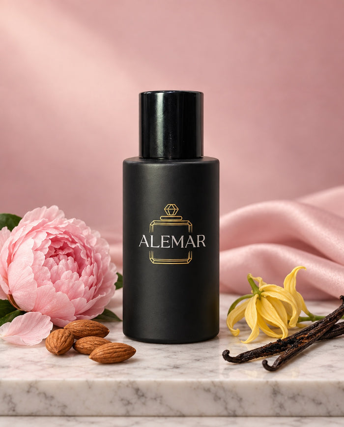 Alemar P043 floral extrait de parfum 50ml bottle scented with peony and vanilla