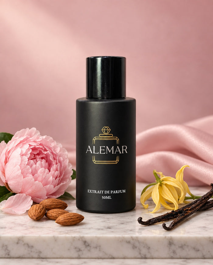 Alemar P043 floral extrait de parfum 50ml bottle scented with peony and vanilla
