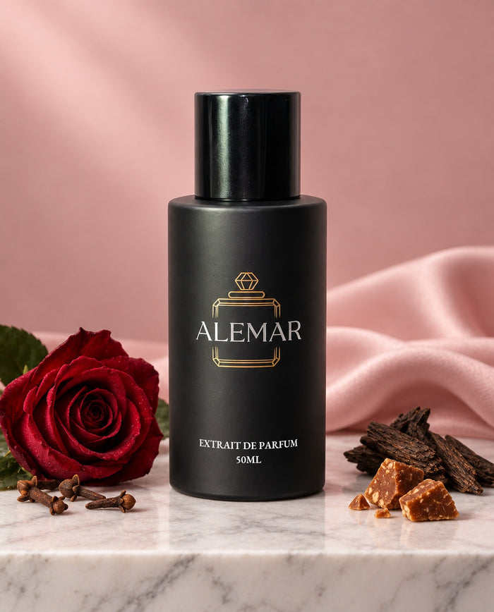 Alemar P045 floral extrait de parfum 50ml bottle scented with Damask rose and oud