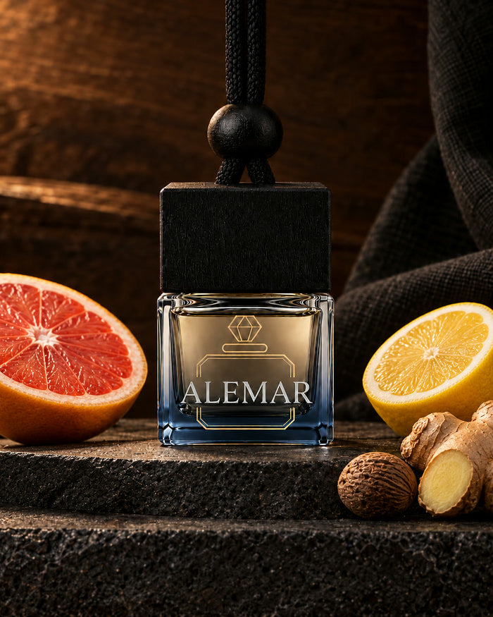 Alemar C003 woody hanging car diffuser 8ml scented with grapefruit and sandalwood