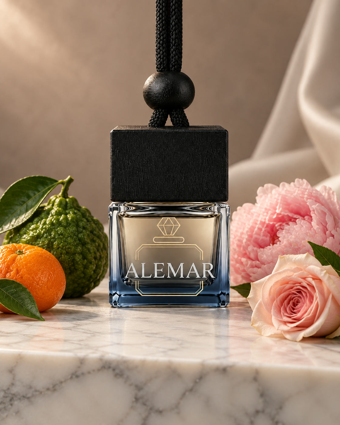 Alemar C011 floral hanging car diffuser 8ml scented with rose and peony