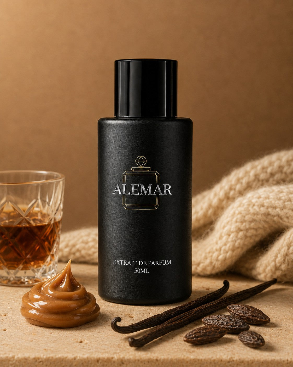 Alemar P023 gourmand extrait de parfum 50ml bottle scented with rum and caramel