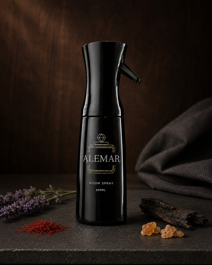 Alemar R024 woody room spray 200ml bottle scented with lavender and saffron