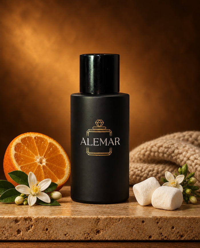 Alemar P028 gourmand extrait de parfum 50ml bottle scented with marshmallow and neroli