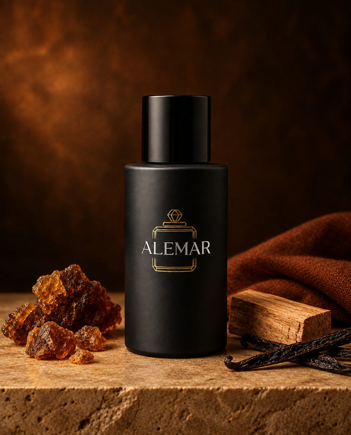 Alemar P035 amber extrait de parfum 50ml bottle scented with myrrh and vanilla