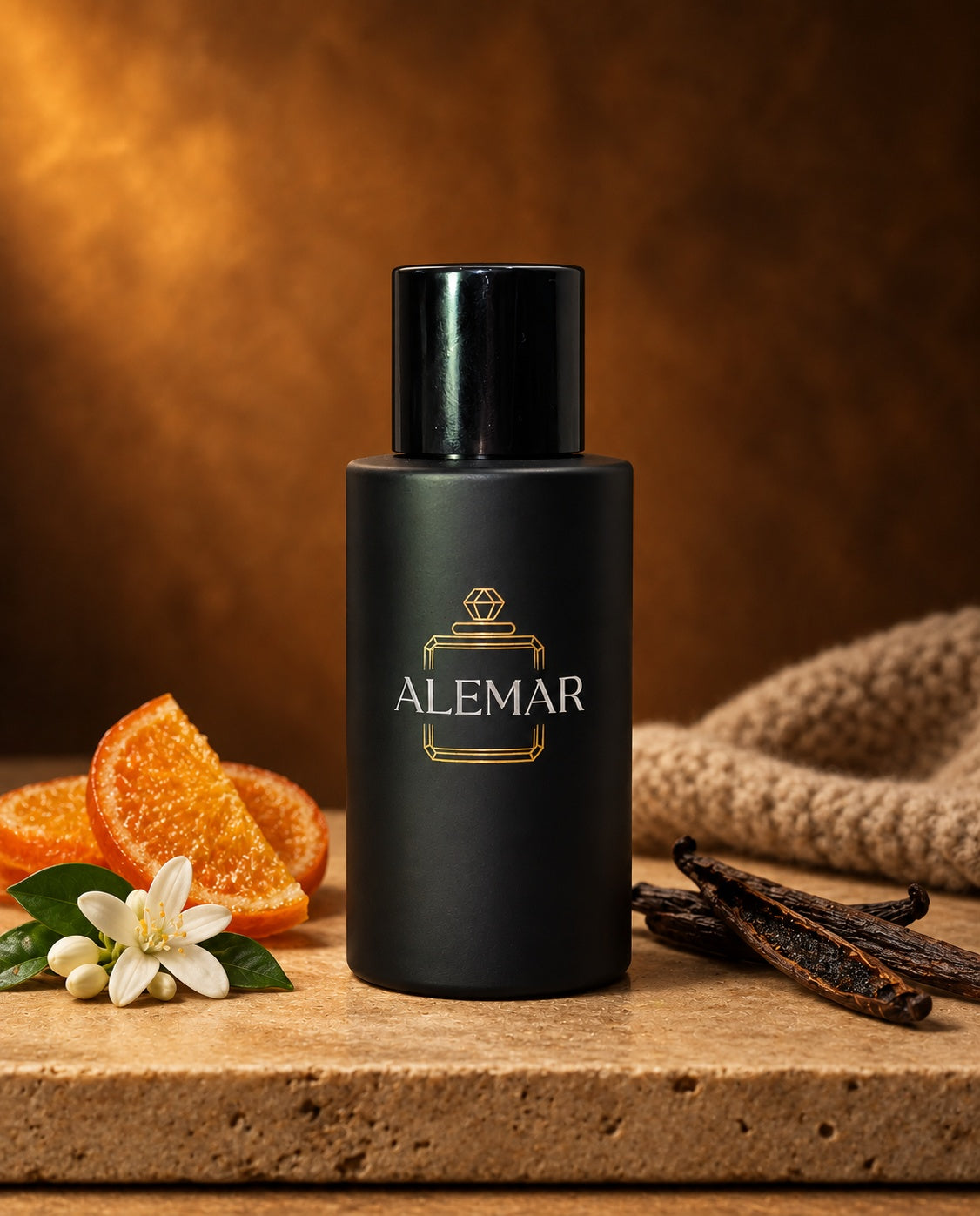 Alemar P044 gourmand extrait de parfum 50ml bottle scented with candied citrus and vanilla